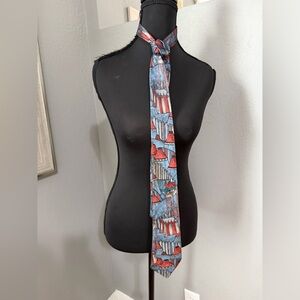 Paco Rabanne Paris 100% Silk Big Top Circus Abstract Tie